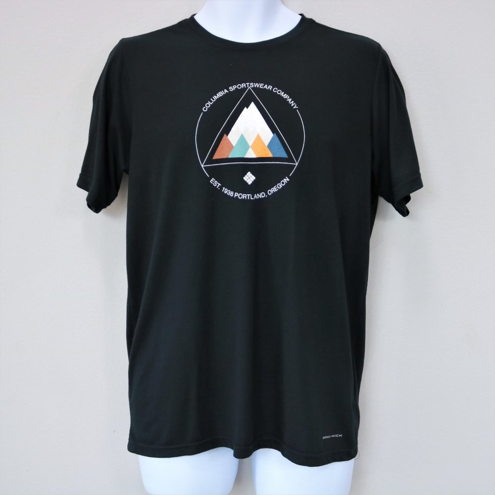 Columbia Sportswear Black Logo Graphic Print Omni-Wick Shirt Men’s Size S